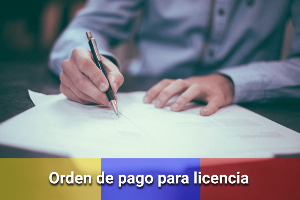 Orden de pago para licencia